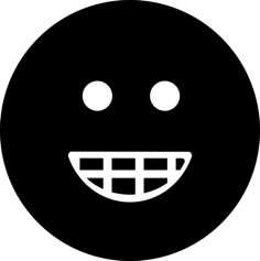 Emoticon Smiling Square Face Stencil Svg Design File, Free Vectors File